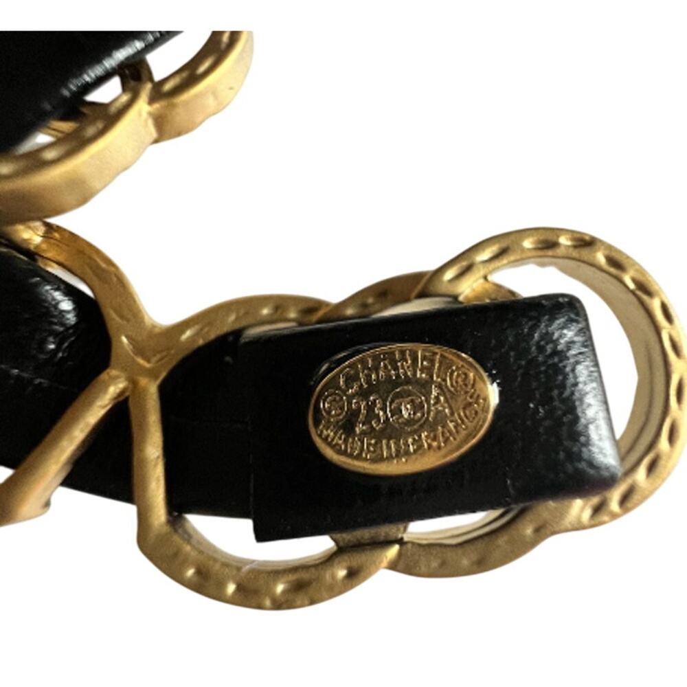 CHANEL Gold and Black Leather Braided Leather CC Brooch Autumn 2023 (CCXX012) - Picture 6 of 7